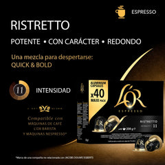 L'Or Espresso Ristretto aluminium capsules on display for single-serve convenience.
