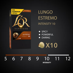 L'OR Estremo Lungo intensity 10 with bold spice notes.