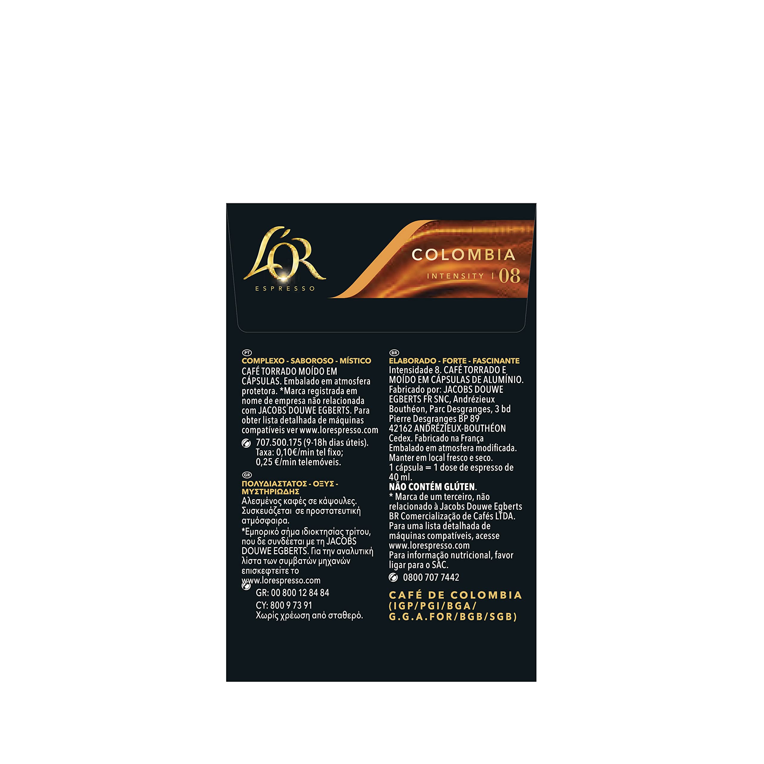 L'OR Colombia coffee image conveys a bold espresso ritual.