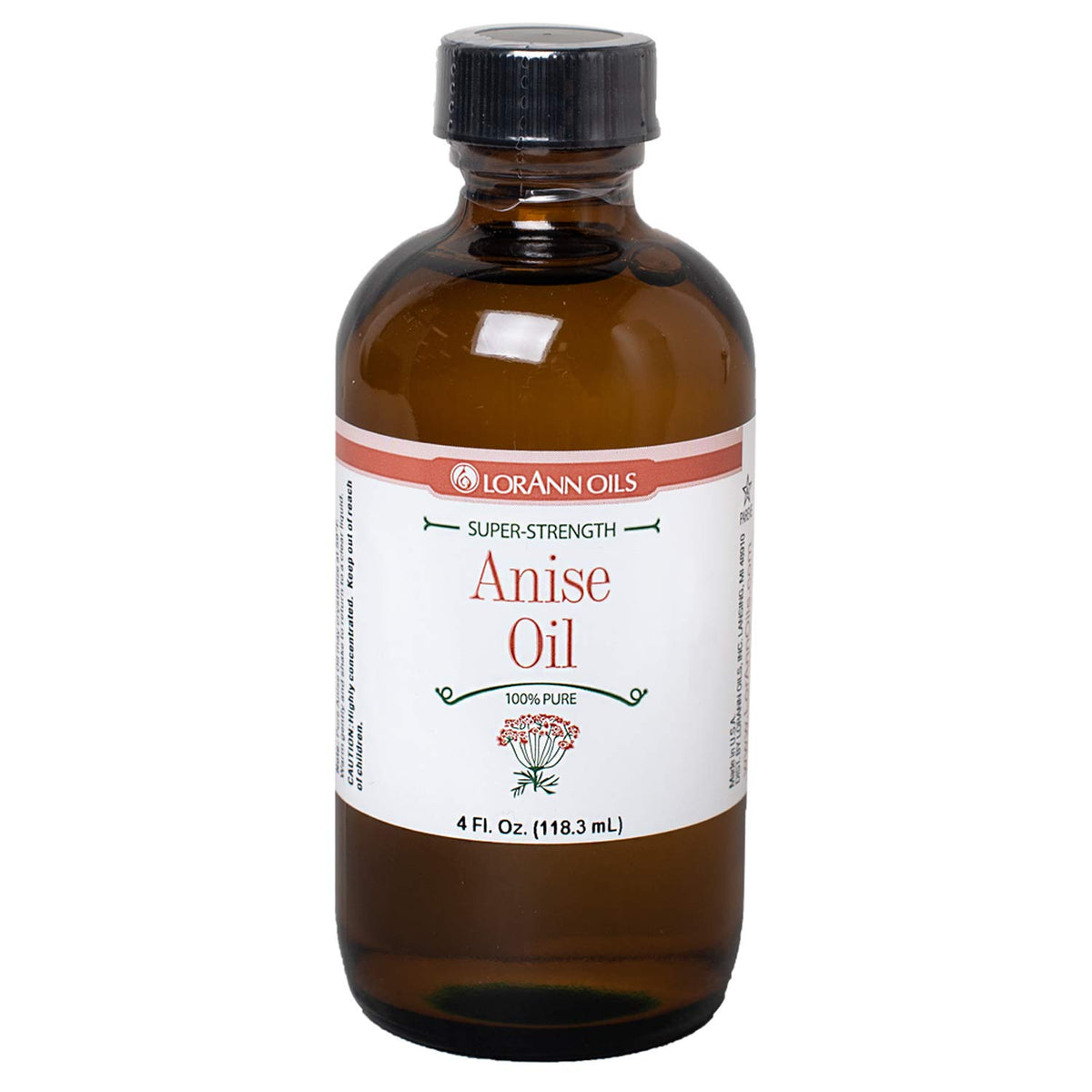 LorAnn Anise Oil SS bottle, highlighting concentrated licorice flavor for chocolates and coatings.