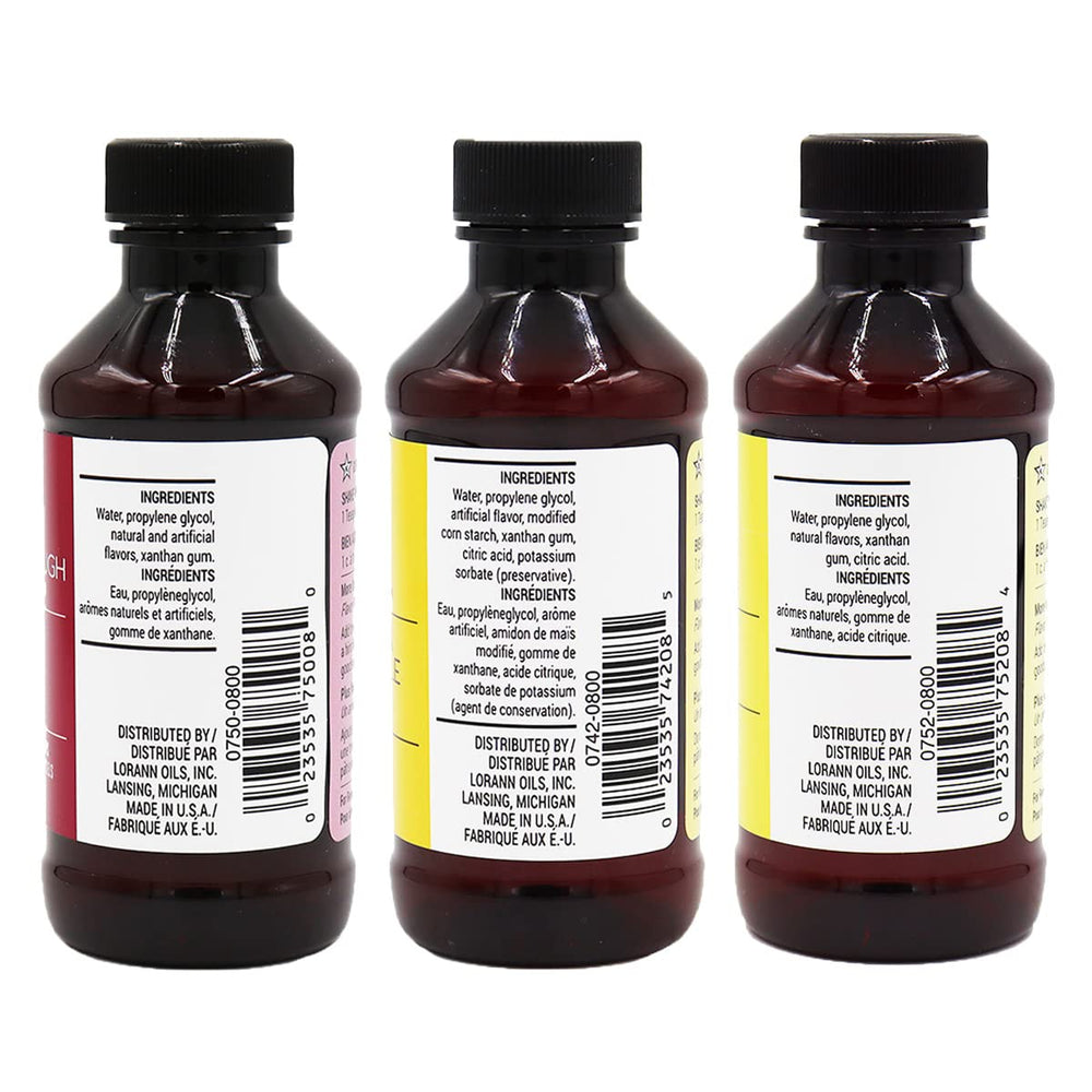 LorAnn Bakery Emulsions Butter Vanilla bottle pour for frosting and batter flavor.