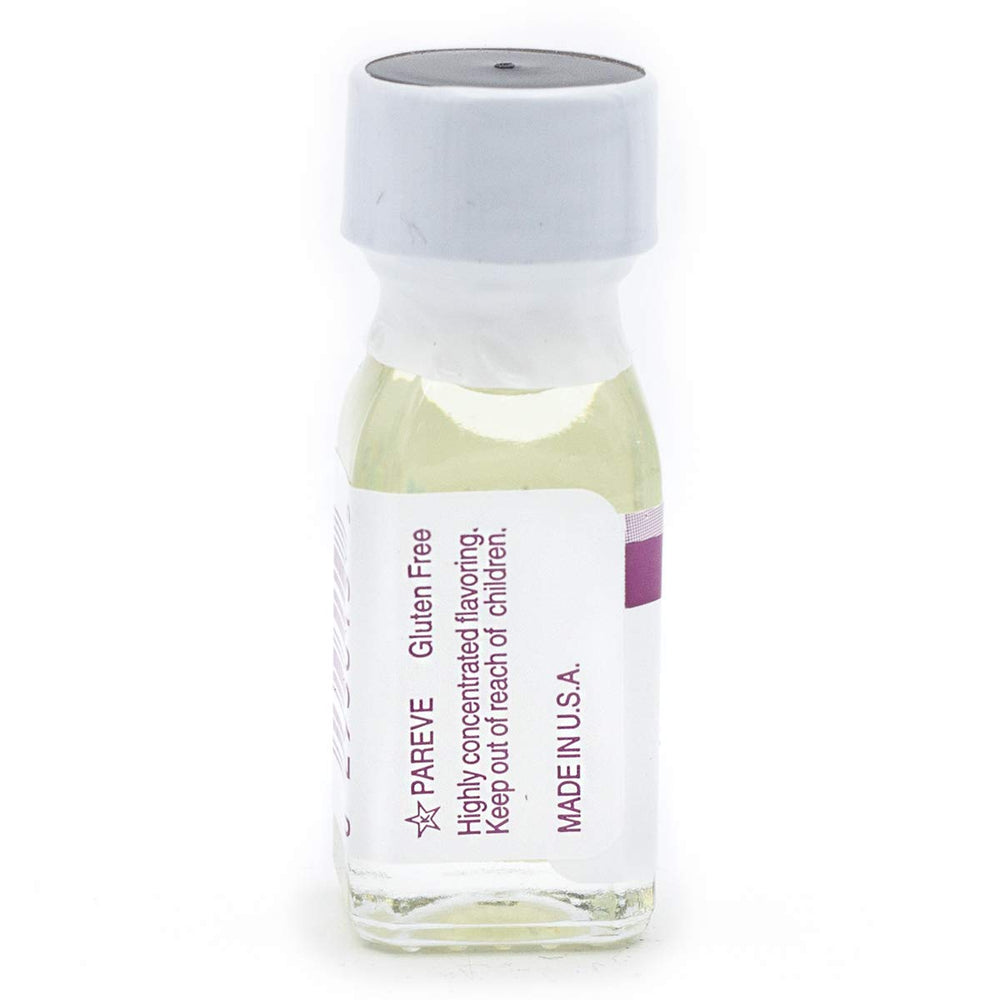 LorAnn Cinnamon Oil SS flavor label close-up shows kosher and gluten-free notes