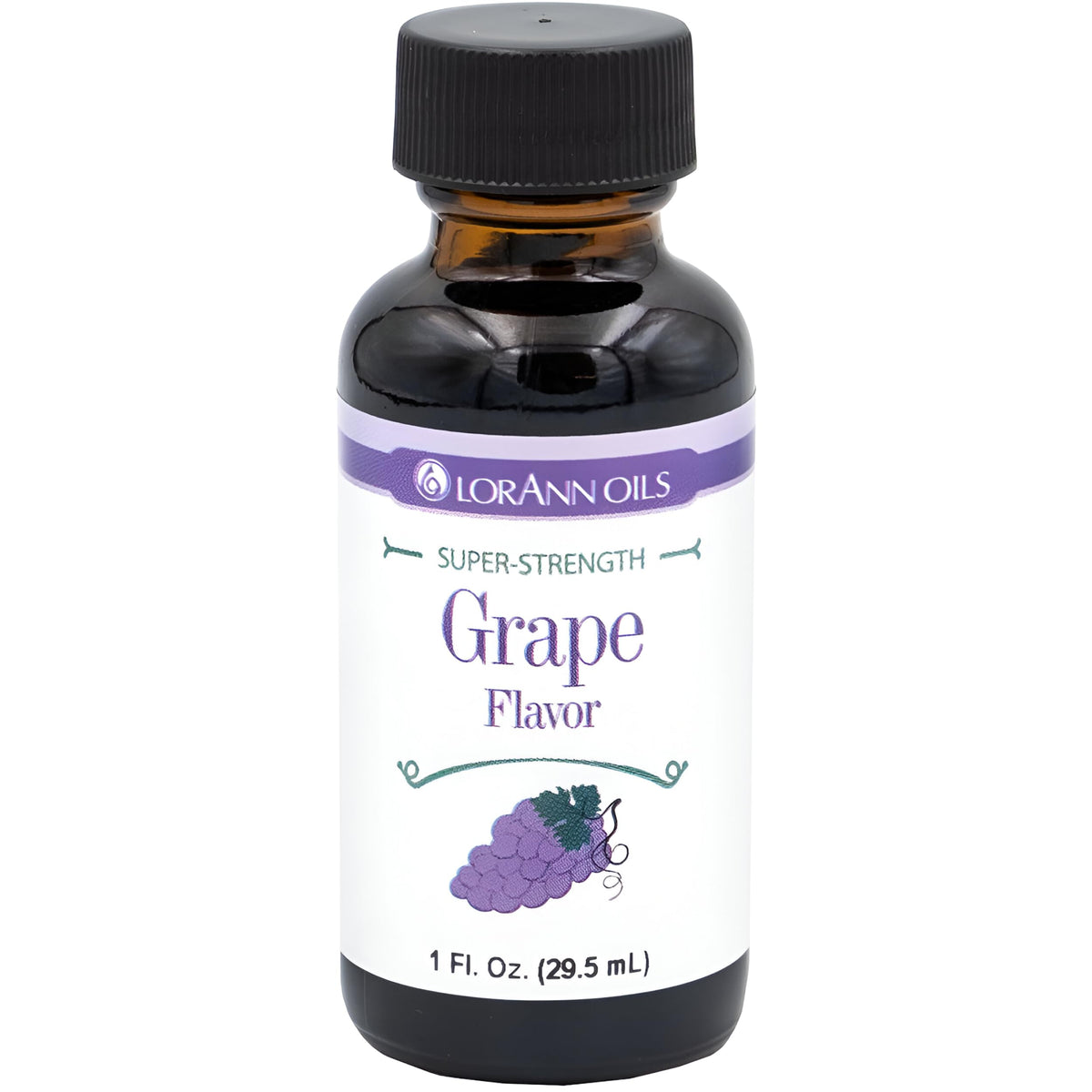 LorAnn Grape SS Flavor bottle close-up for vivid grape candy and coatings.