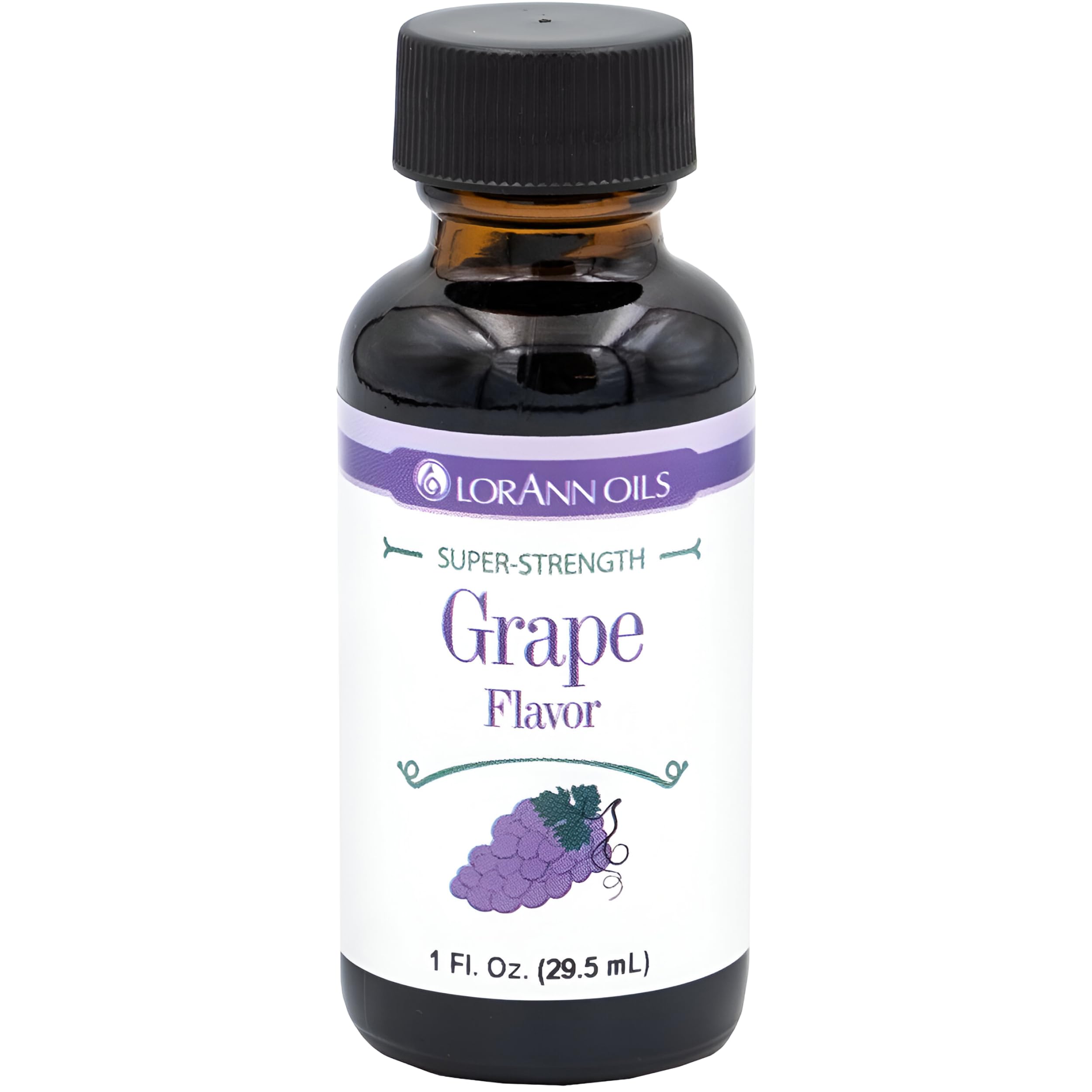 LorAnn Grape SS Flavor bottle close-up for vivid grape candy and coatings.