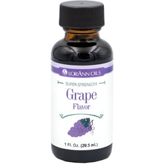 LorAnn Grape SS Flavor bottle close-up for vivid grape candy and coatings.