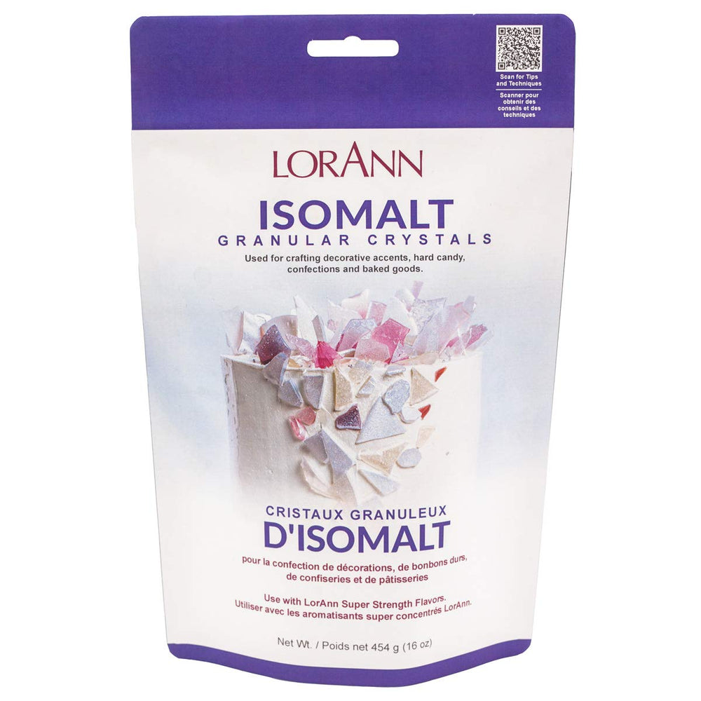 LorAnn Isomalt crystals for crystal-clear decorations in sugar art.