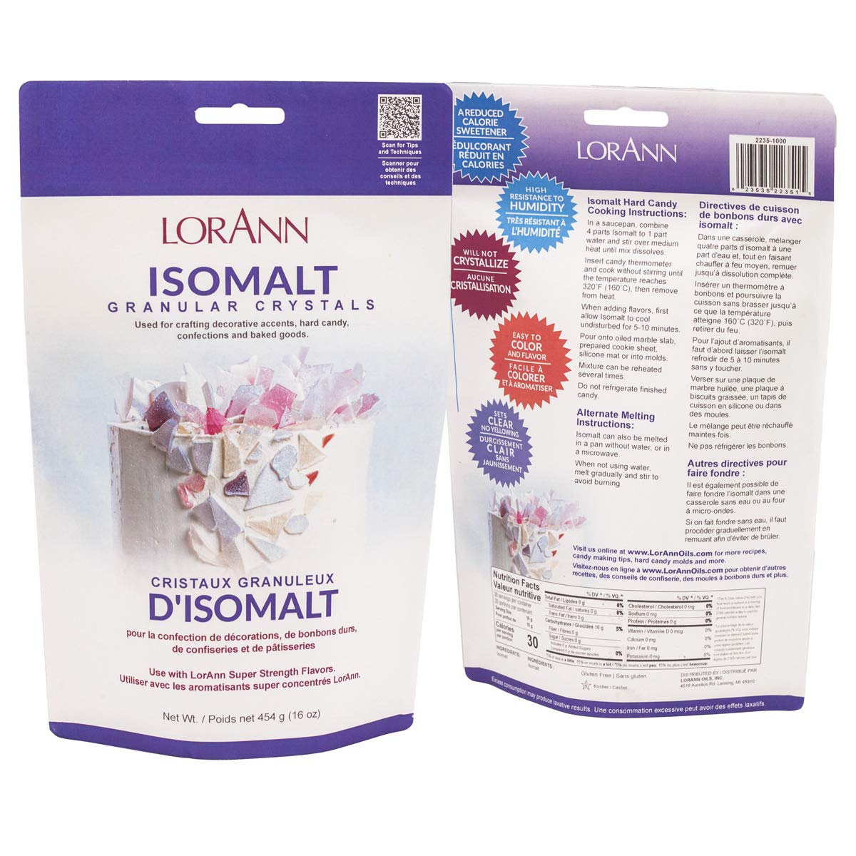 LorAnn Isomalt decorative garnishes with high clarity for desserts.