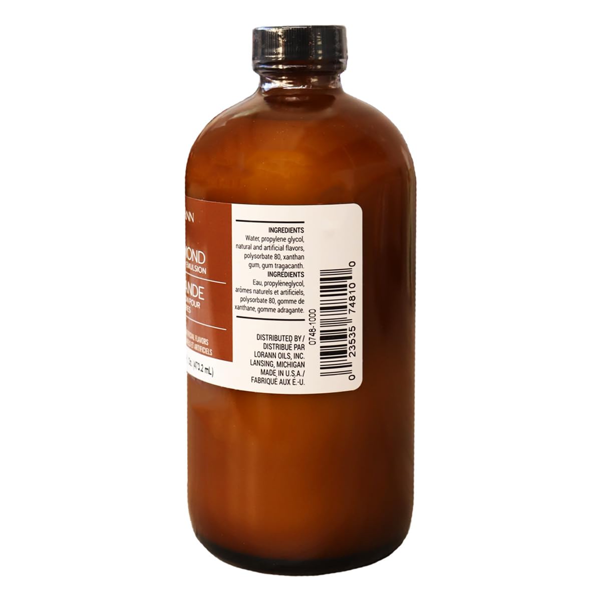 LorAnn Oils Almond Bakery Emulsion label detail highlights gluten-free keto-friendly option