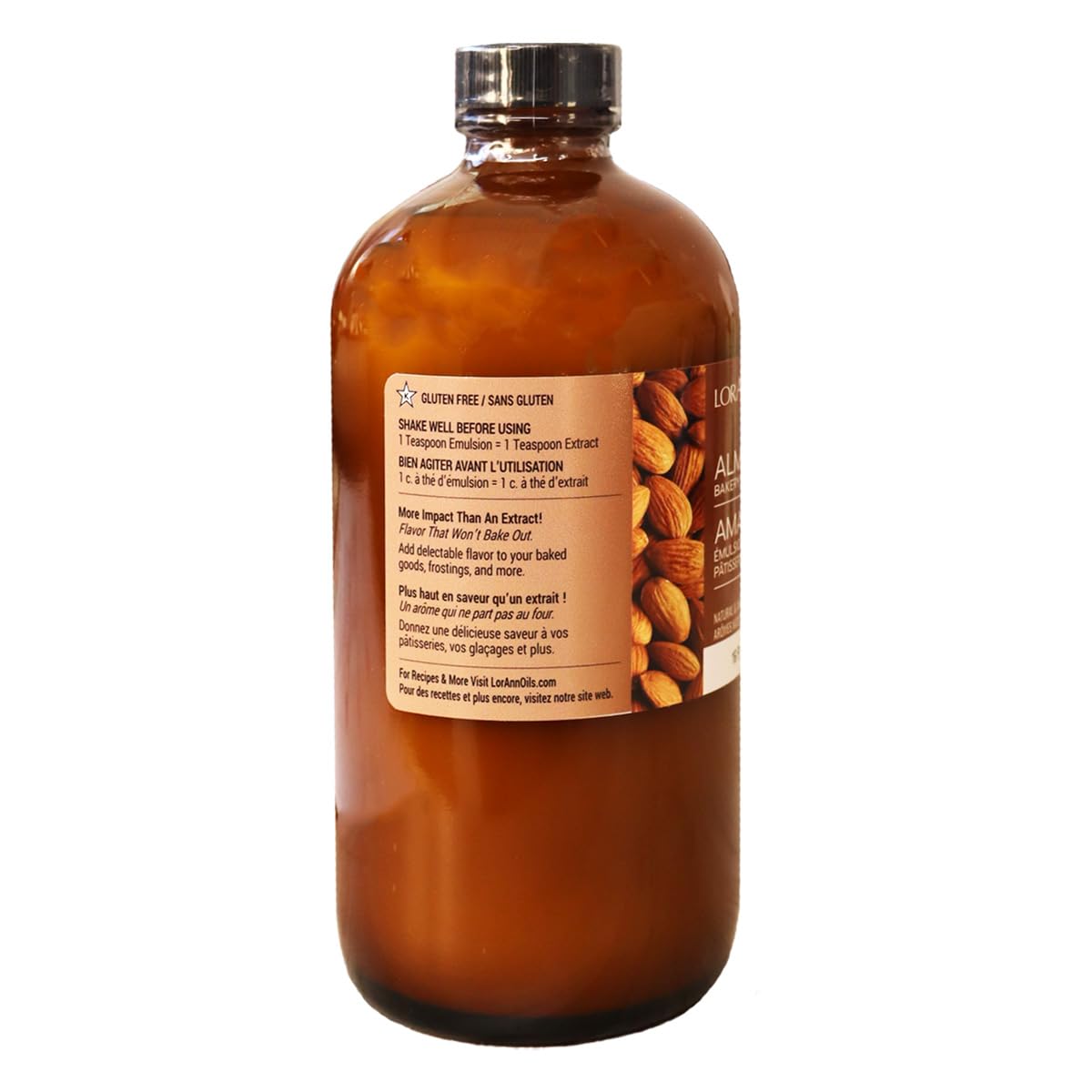 LorAnn Oils Almond Bakery Emulsion pour into bowl illustrating bold fruit tones