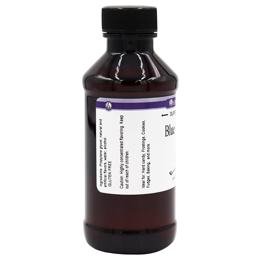 LorAnn Oils Blue Raspberry SS Flavor bottle label highlights super-strength for coatings