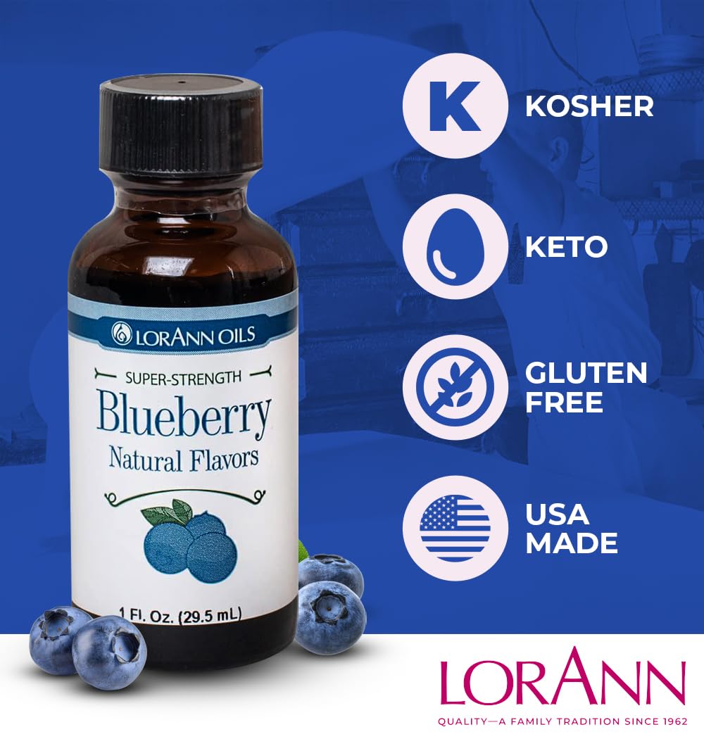 LorAnn Oils Blueberry Super Strength cake-frosting application emphasizes bold blueberry notes.