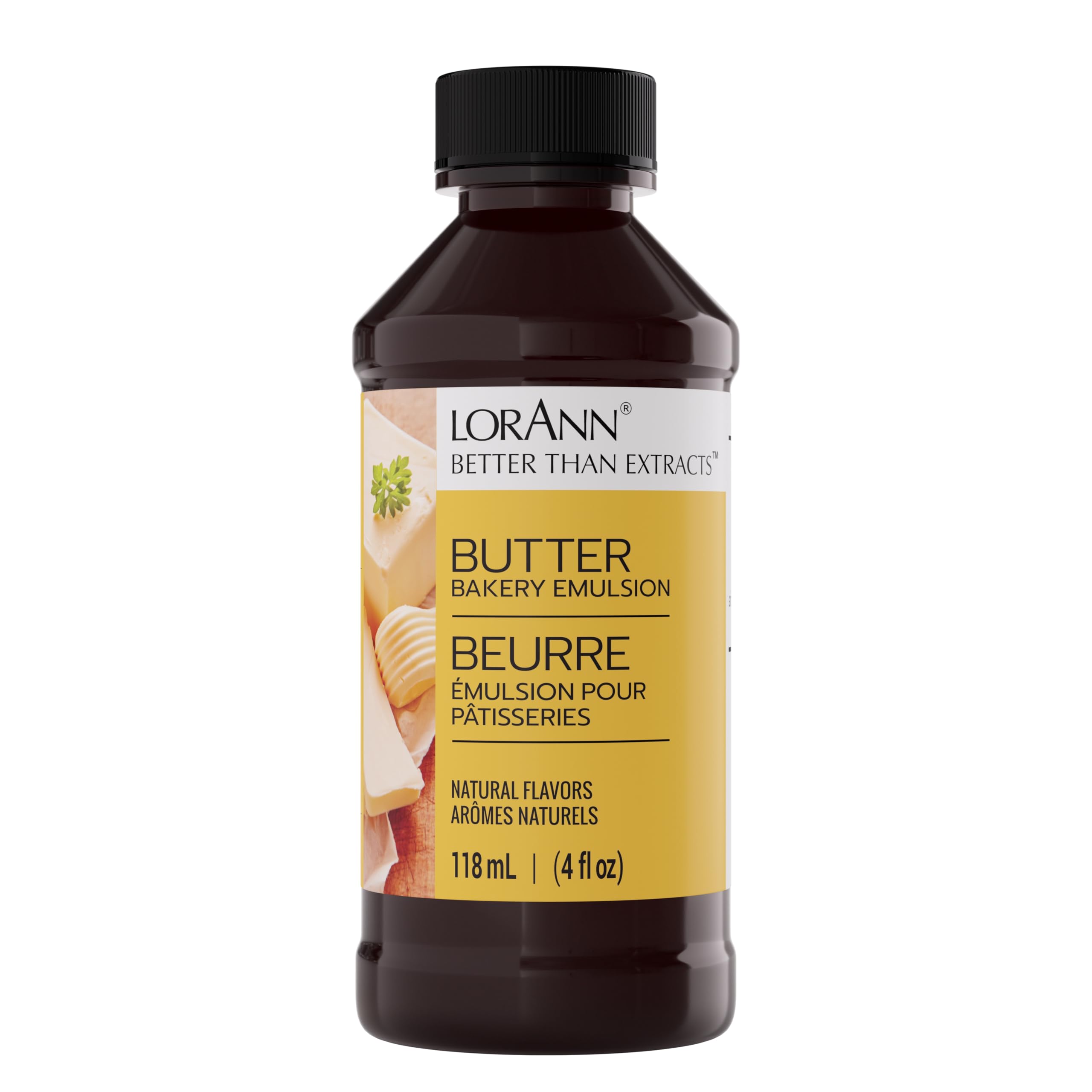 LorAnn Oils Butter Bakery Emulsion front view reveals rich butter flavor for bakery-quality results.