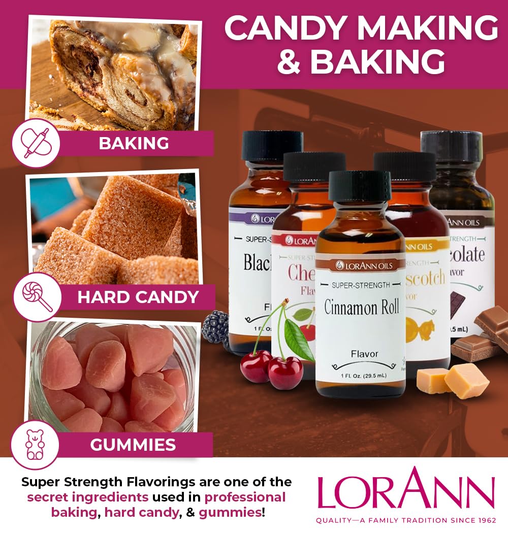 LorAnn Oils candy flavoring 1oz bottle enhances gummies and confections.