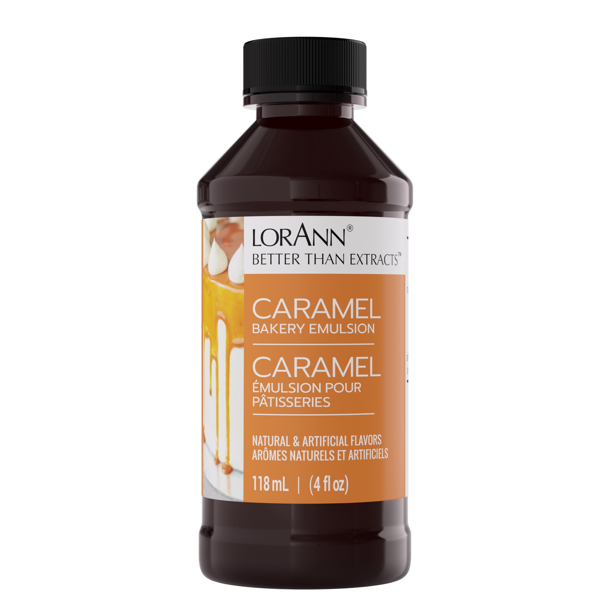 LorAnn Oils Caramel Bakery Emulsion bottle showcasing rich caramel flavor for baking