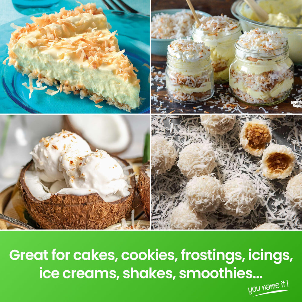 LorAnn Oils Coconut Bakery Emulsion plated dessert, showcasing gluten-free and keto-friendly options.