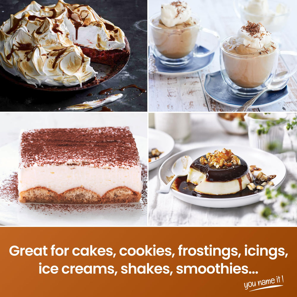 LorAnn Oils Coffee Bakery Emulsion cake-plate scene showcases dessert-ready depth.