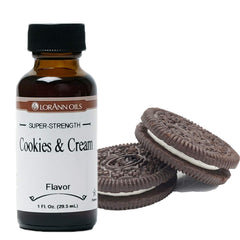 LorAnn Cookies and Cream flavor pour-ready bottle for easy measuring.