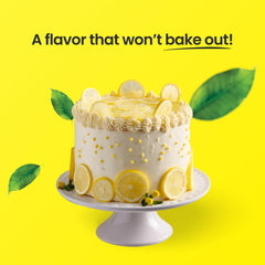 LorAnn Oils Lemon Bakery Emulsion being poured into cake batter for bold flavor