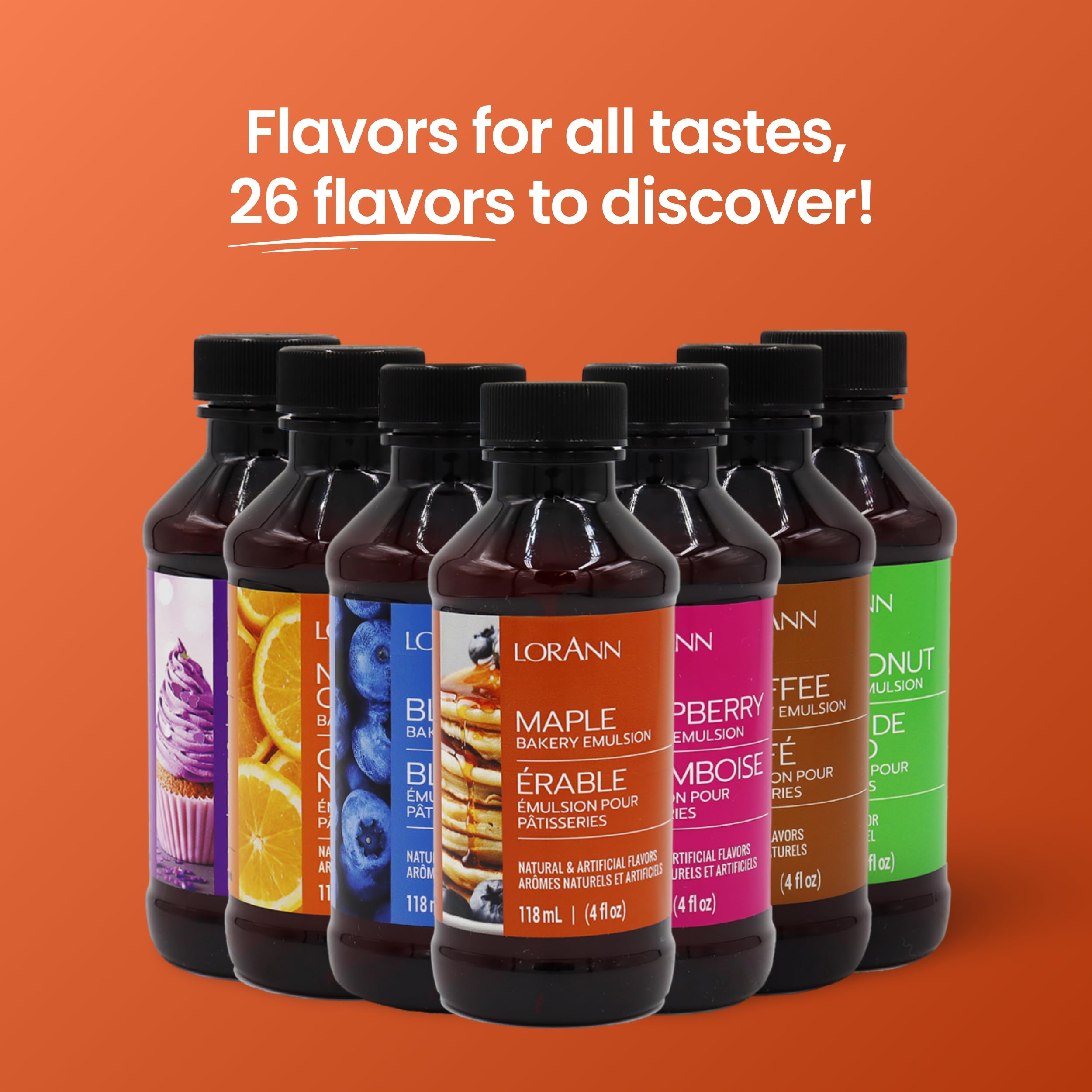 LorAnn Oils Maple Bakery Emulsion kitchen scene highlights versatile flavoring for desserts.