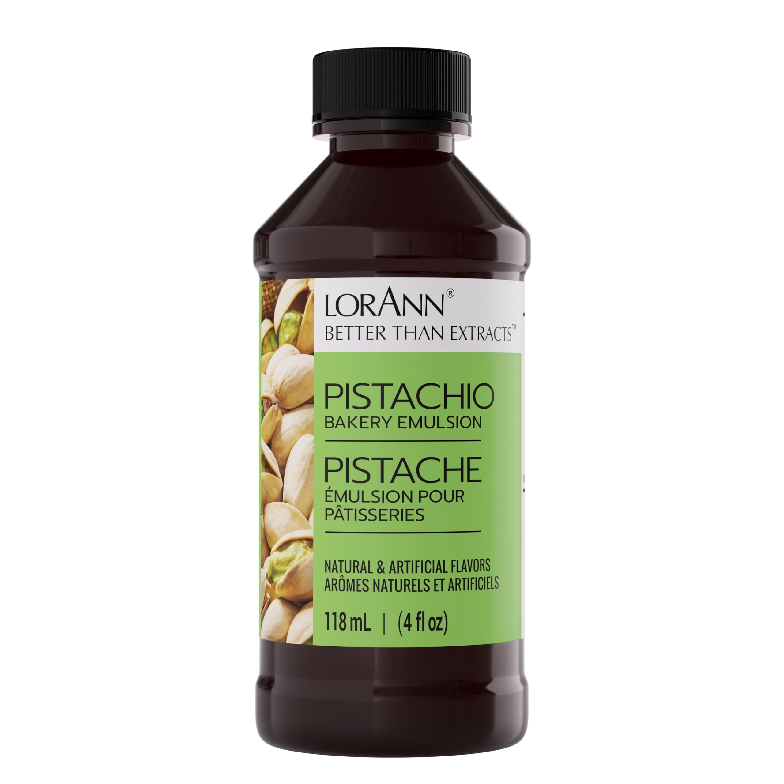 LorAnn Oils Pistachio Bakery Emulsion bottle front showing authentic pistachio aroma for baking
