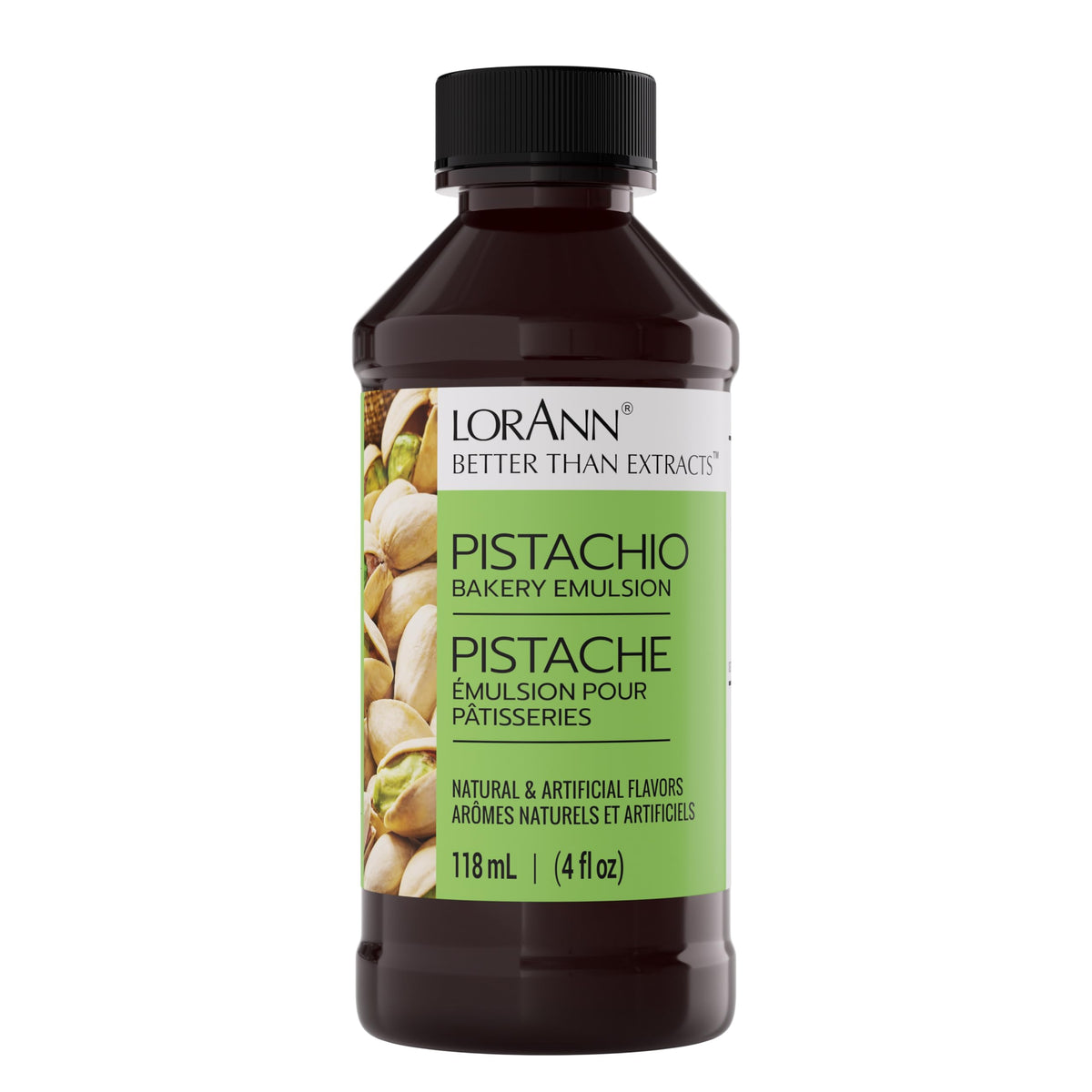 LorAnn Oils Pistachio Bakery Emulsion bottle front showing authentic pistachio aroma for baking