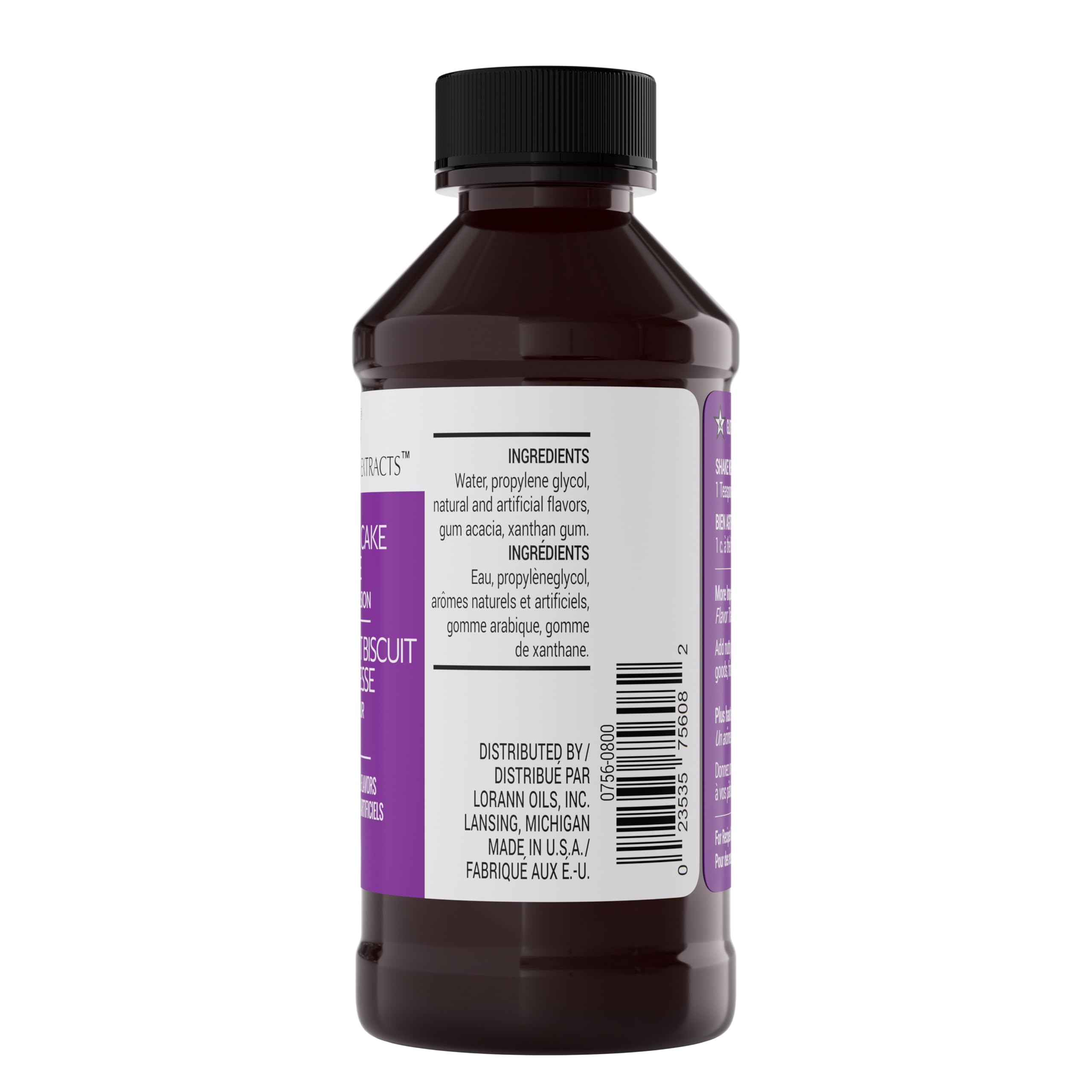 LorAnn Oils Princess Cake and Cookie Emulsion label close-up highlights gluten-free and keto-friendly baking.