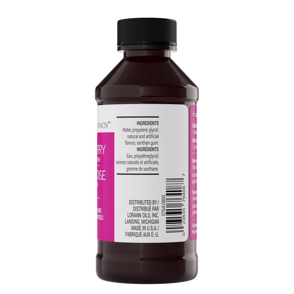 LorAnn Raspberry emulsion bowl demonstrates vibrant batter adoption and even flavor.