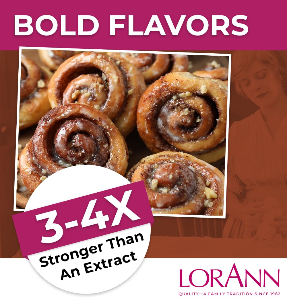 LorAnn Oils super-strength flavoring bottle delivers bold cinnamon roll flavor.