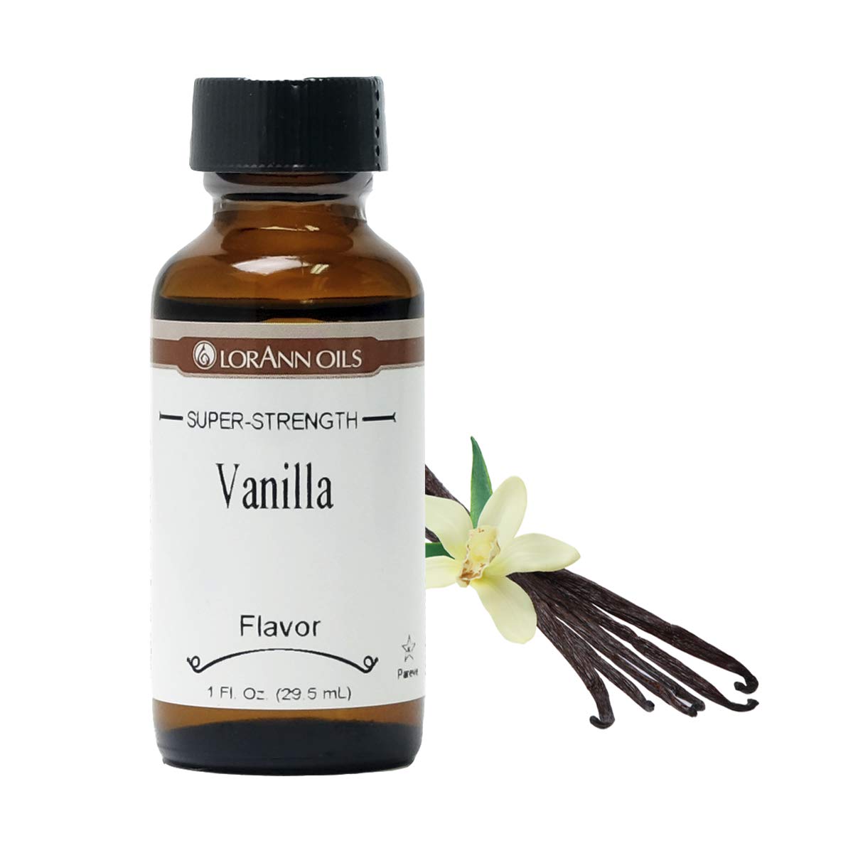 LorAnn Oils vanilla flavoring bottle pour for rich chocolate flavor in confections