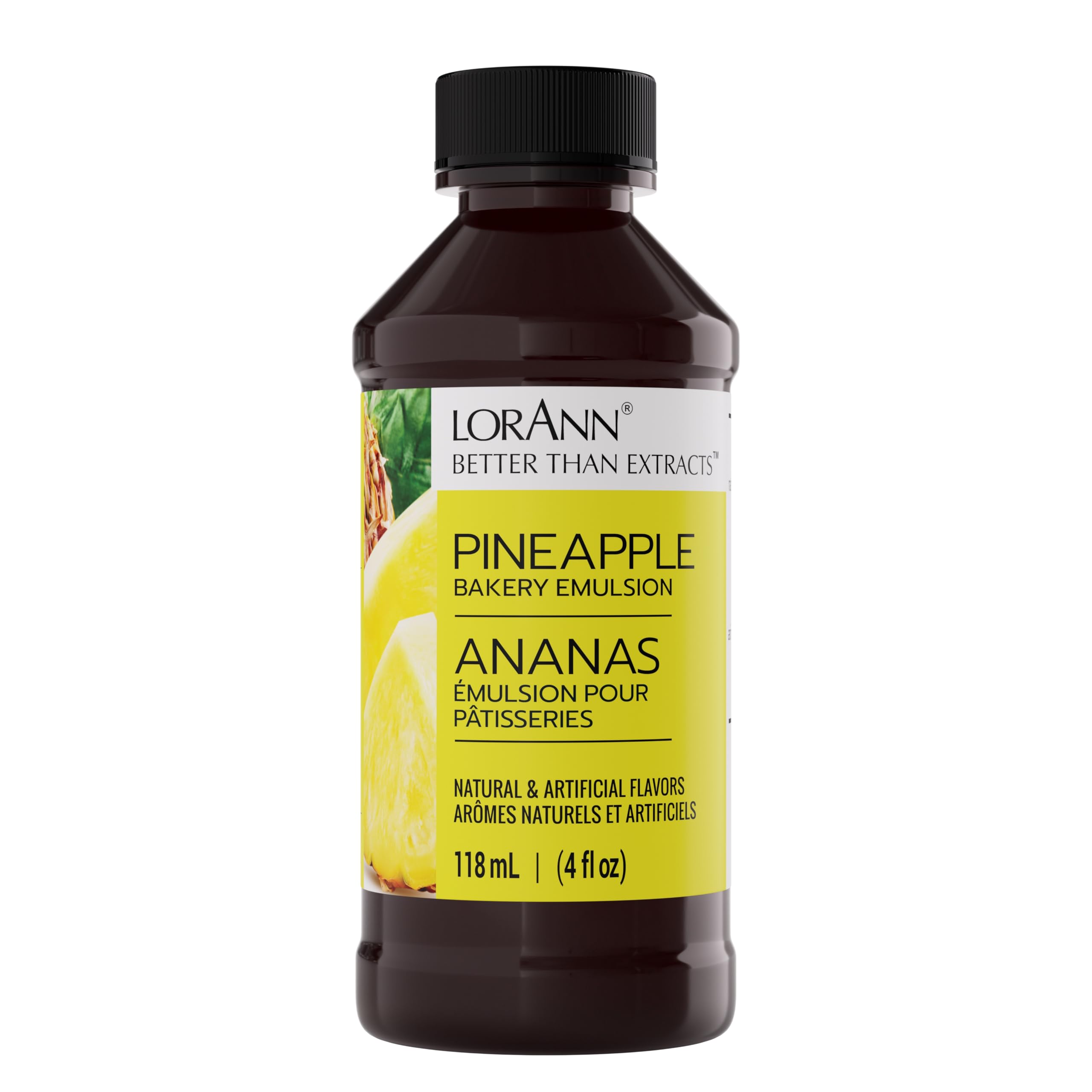 LorAnn Pineapple Bakery Emulsion bottle highlighting intense pineapple flavor for baking