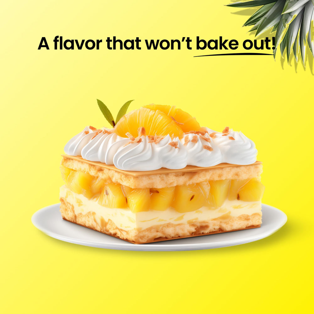LorAnn Pineapple Bakery Emulsion swirled into frosting for bright pineapple notes