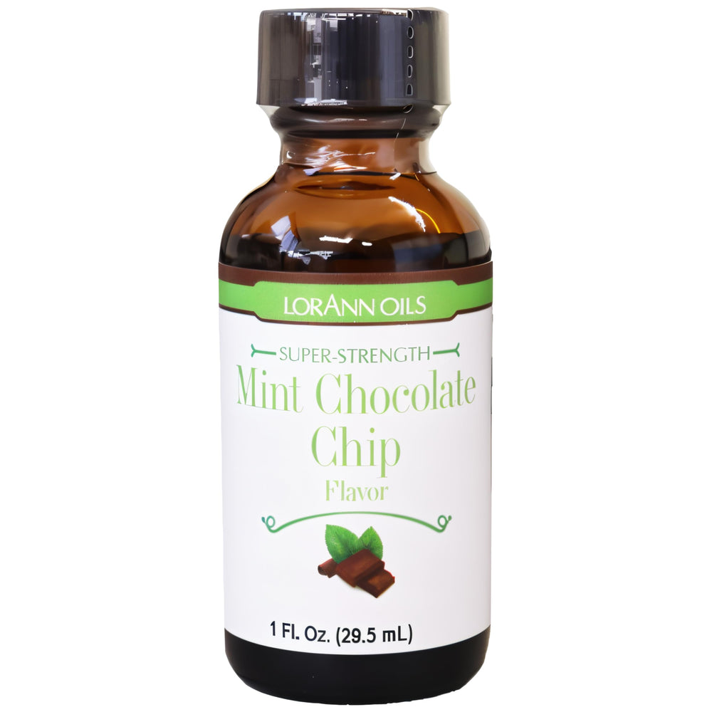 LorAnn Super Strength Mint Chocolate Chip bottle adds bold flavor to confections.