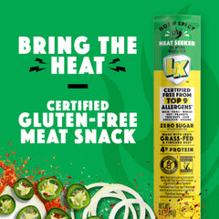 Gluten-free and keto-friendly Lorissa's Kitchen jalapeno beef sticks.