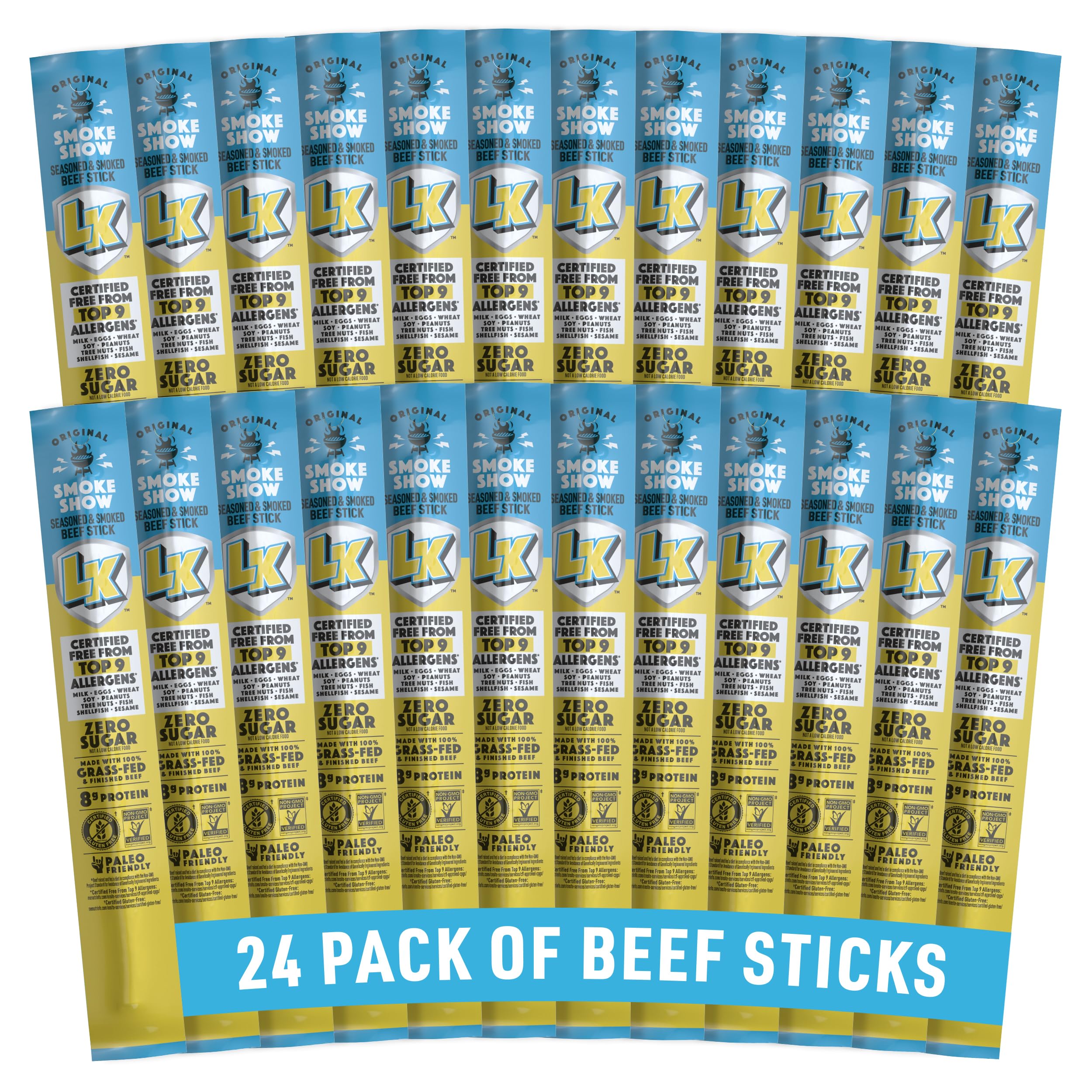Lorissa's Kitchen Smoke Show beef sticks pack ready-to-eat protein for on-the-go snacking.