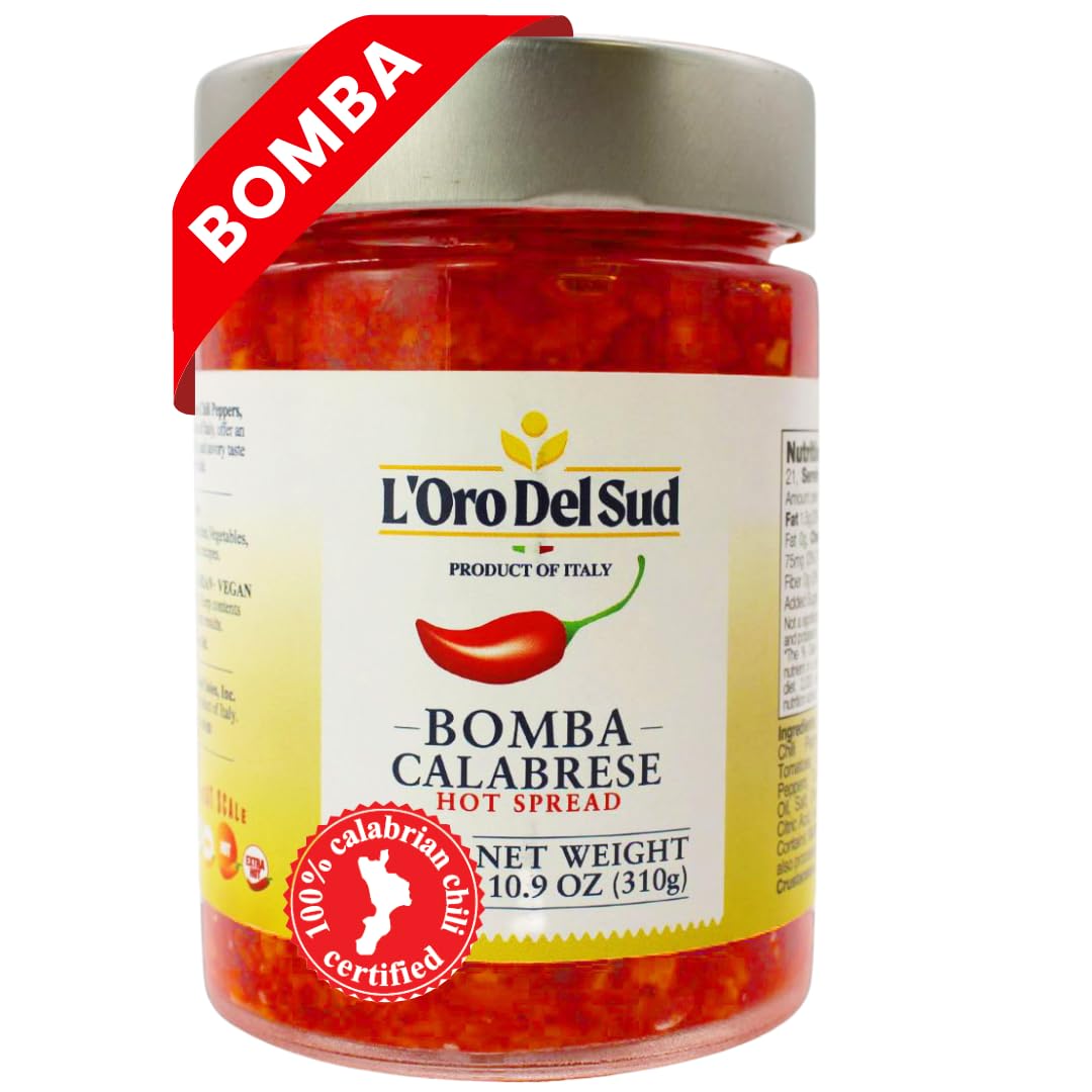 L'Oro Del Sud bomba pepper sauce bottle showing bold Calabrian heat