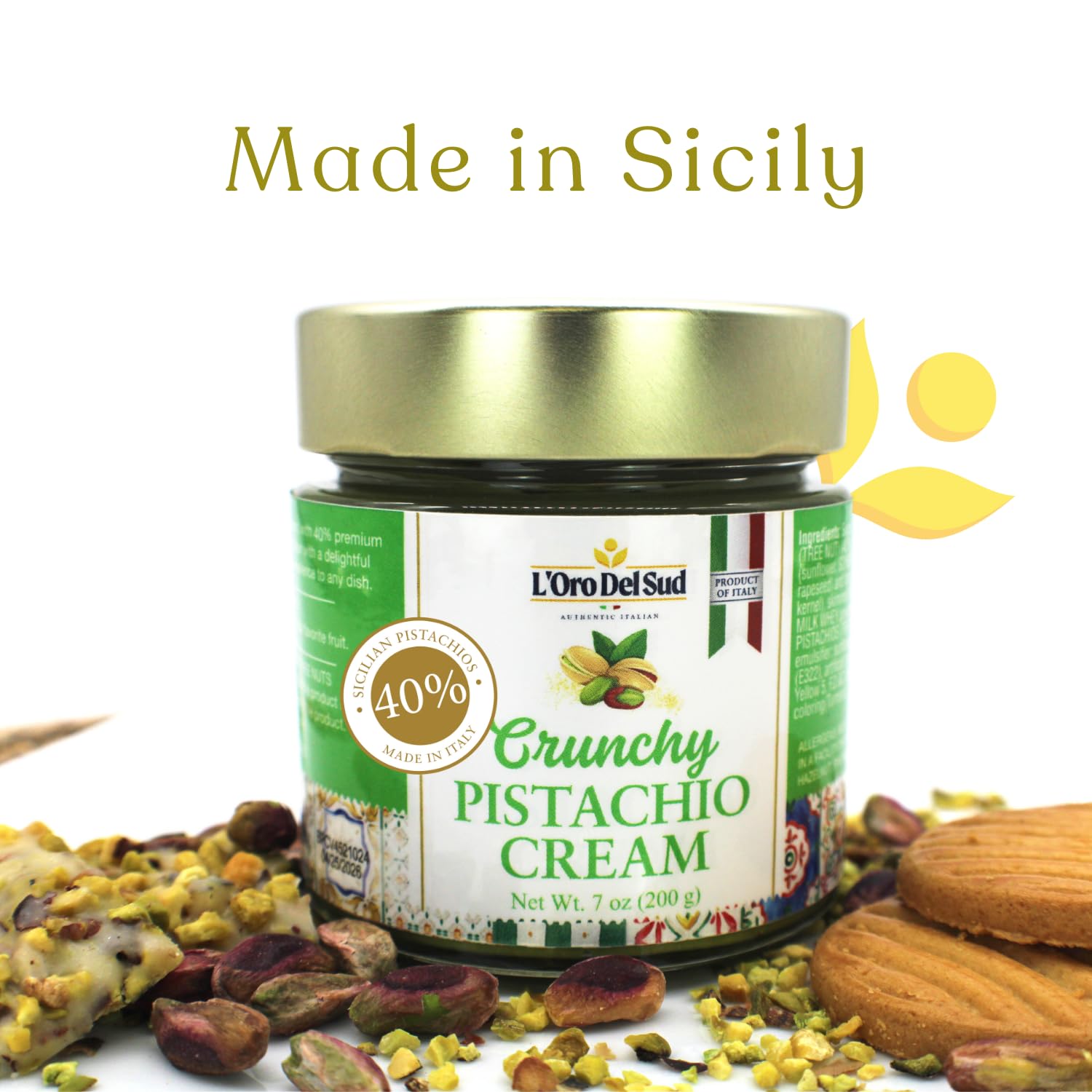 L'Oro Del Sud creamy texture with nut pieces suits desserts and toppings.