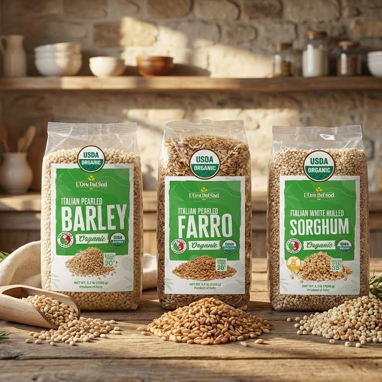 L'Oro Del Sud farro soup base for comforting meals.