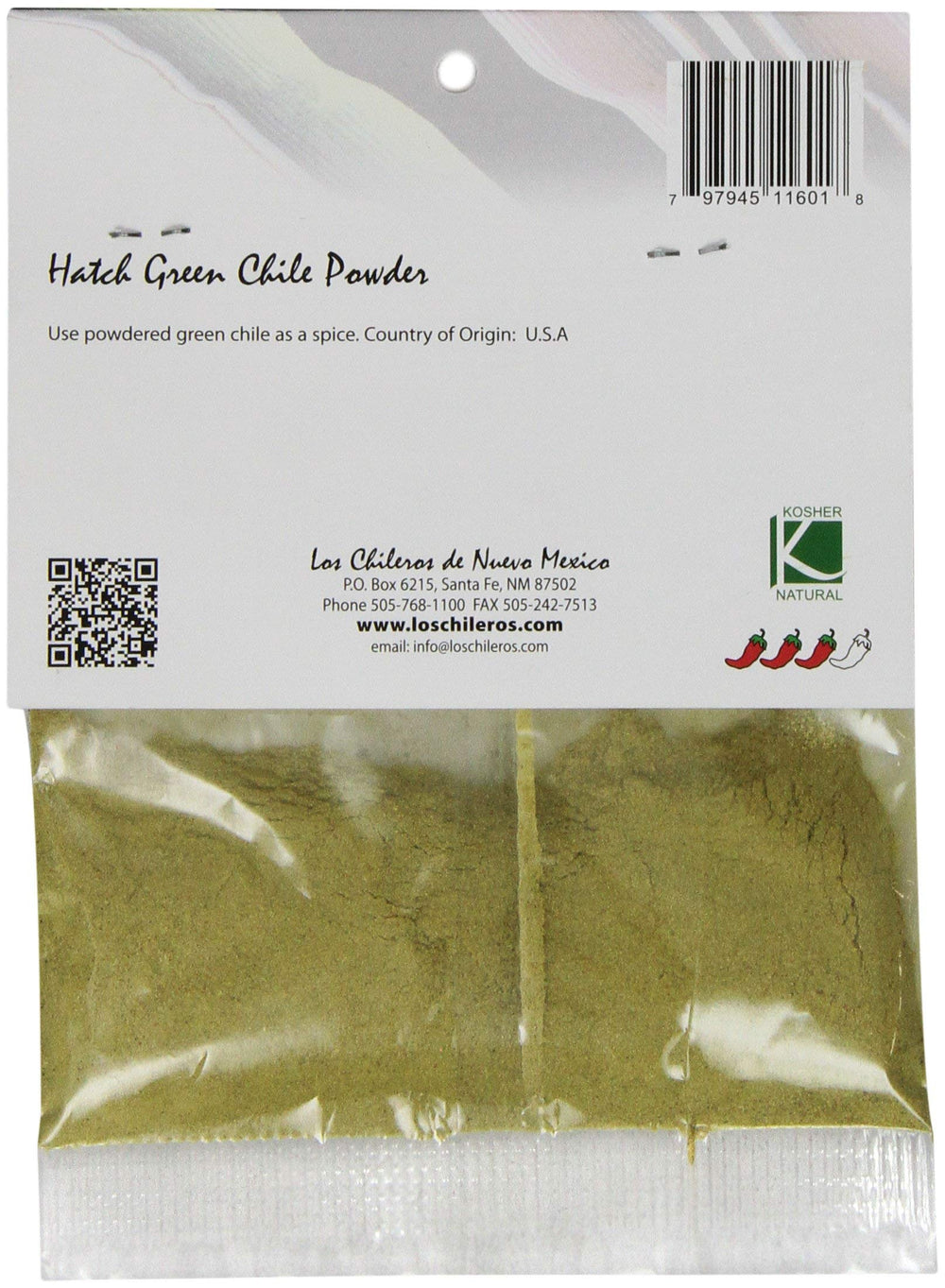 Los Chileros green chile powder spice jar in kitchen for flavor enhancement