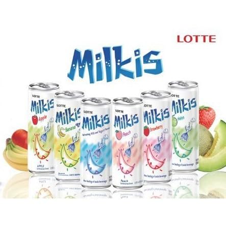 Lotte Milkis Soda close-up creamy fizz, showing smooth texture and inviting feel.