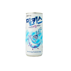 Lotte Milkis Soda glass serve refreshment highlighting creamy bubbles and versatile enjoyment.