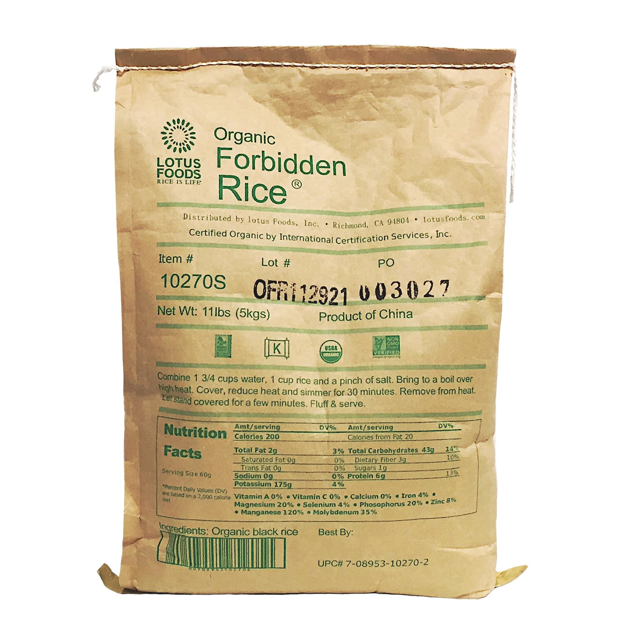 Lotus Foods Forbidden Rice raw grains show deep color and nutty aroma