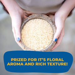 Pouch shows gluten-free and non-GMO attributes for Lotus Foods rice.