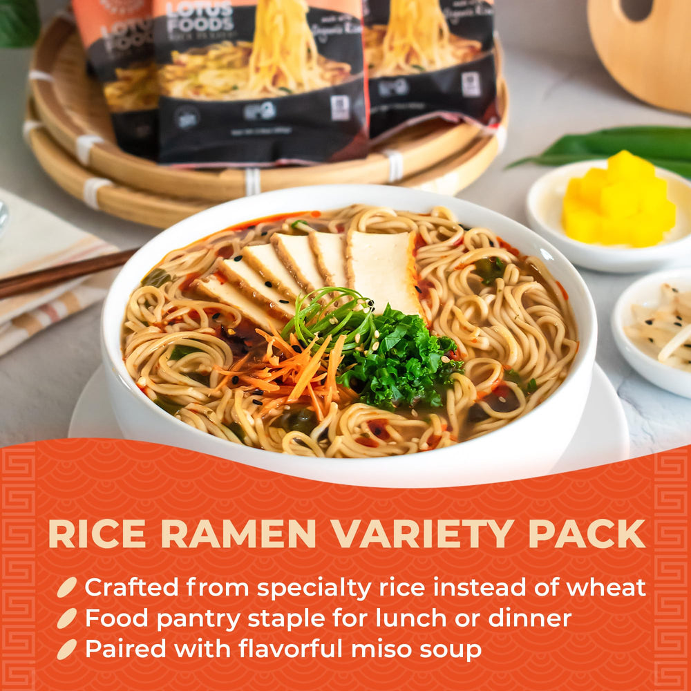 Lotus Foods gluten-free-ramen image highlighting gluten-free rice noodles for meals