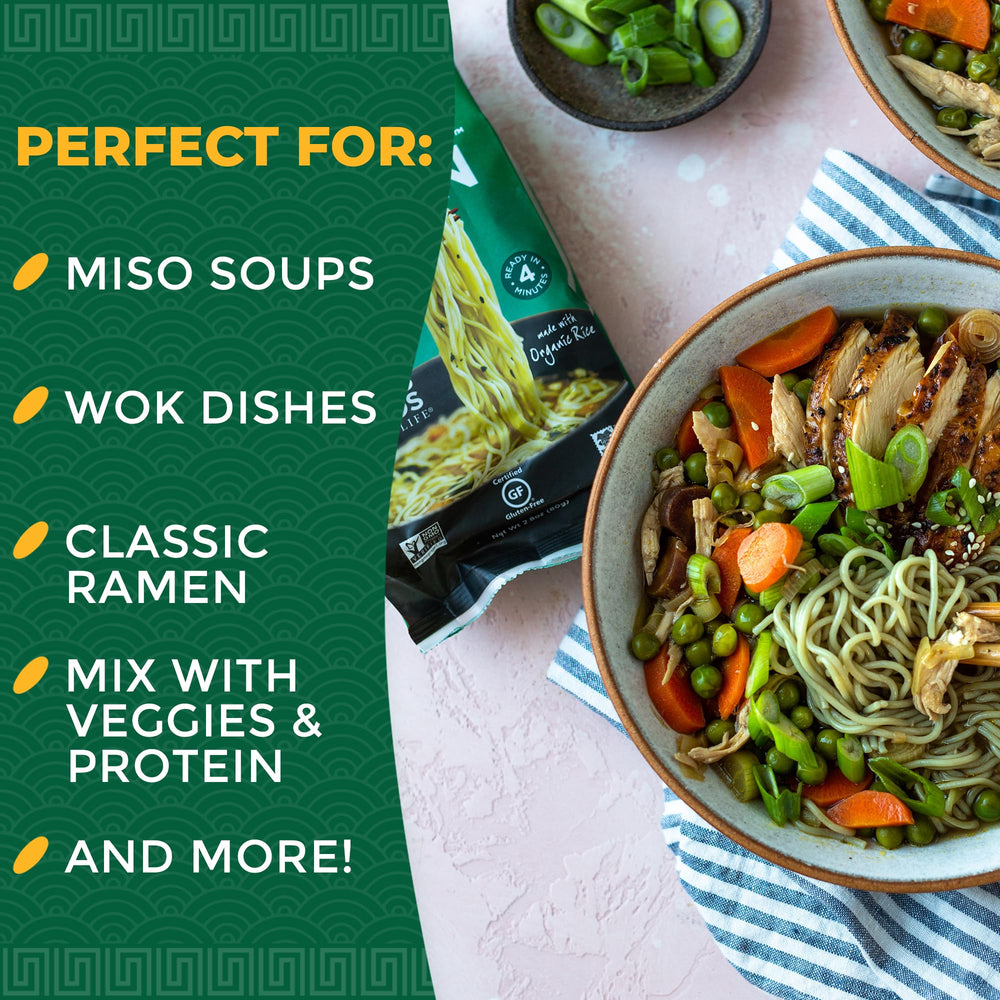 Lotus Foods Jade Pearl ramen in stir-fries with vegetables for a satisfying meal