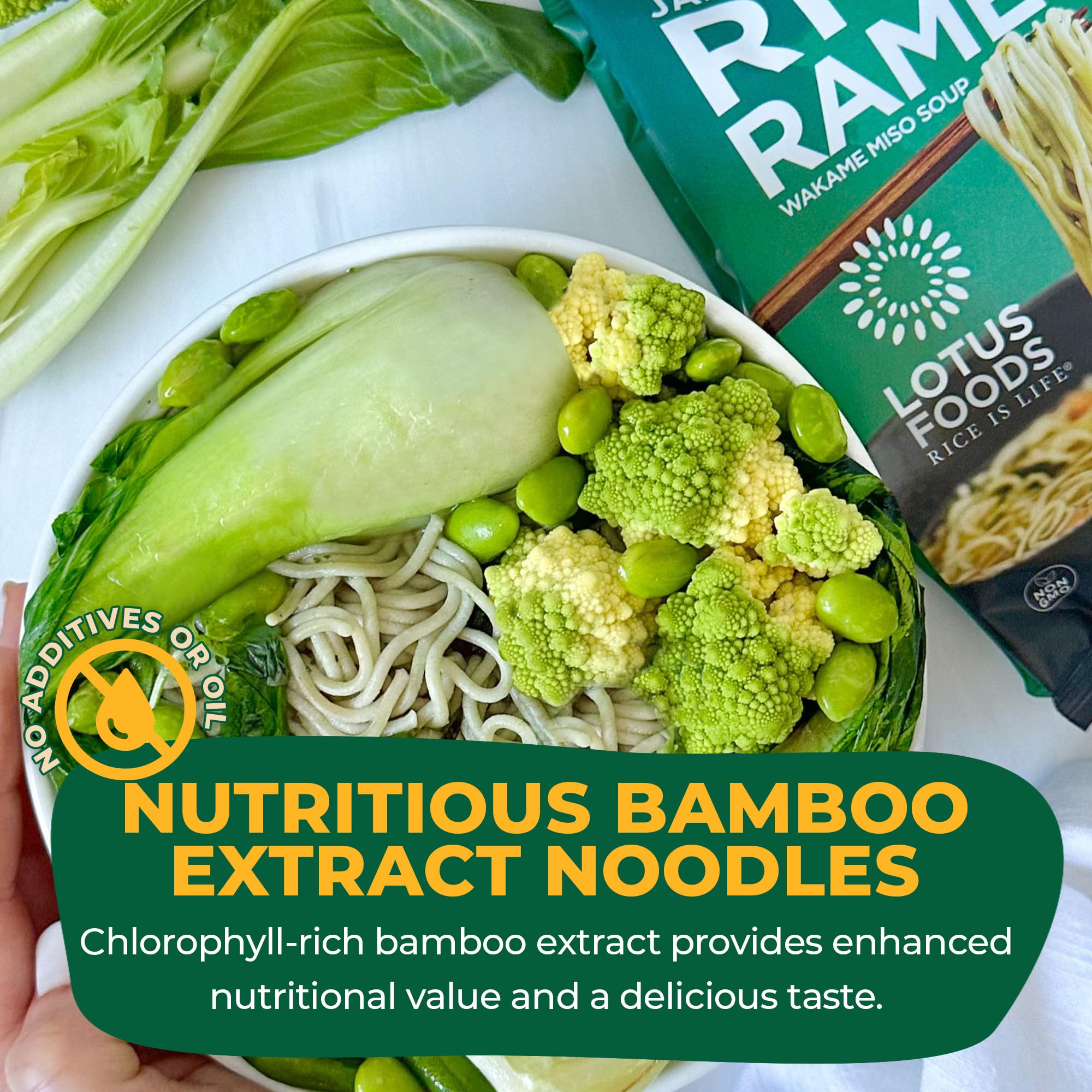 Lotus Foods Jade Pearl ramen with delicate vanilla note for approachable flavor