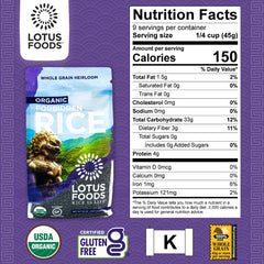 Lotus Foods Organic Forbidden Rice uncooked grains for versatile home cooking.