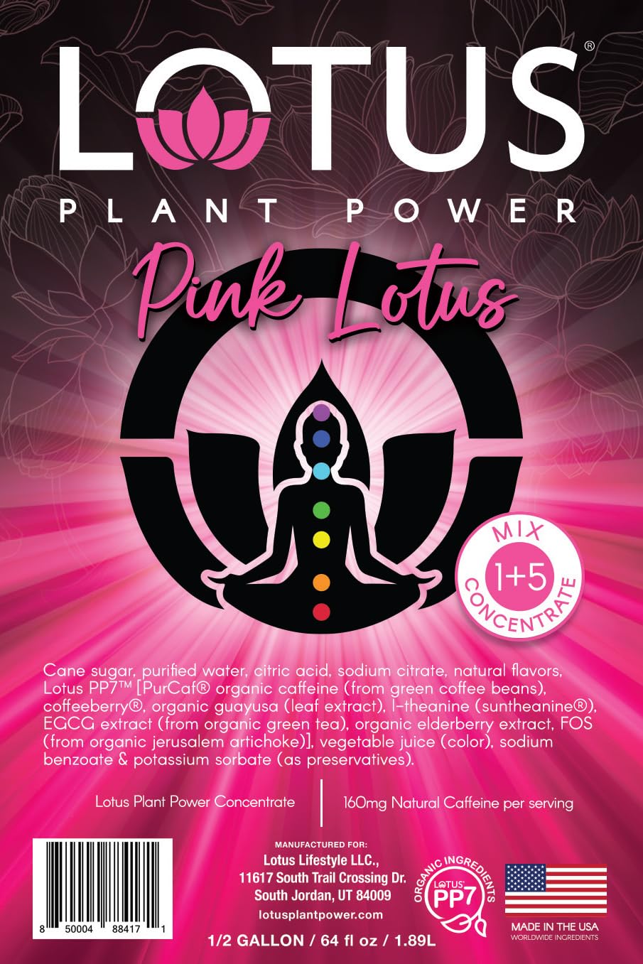 Lotus Plant Power Drink pink concentrate being mixed with water for versatile use.