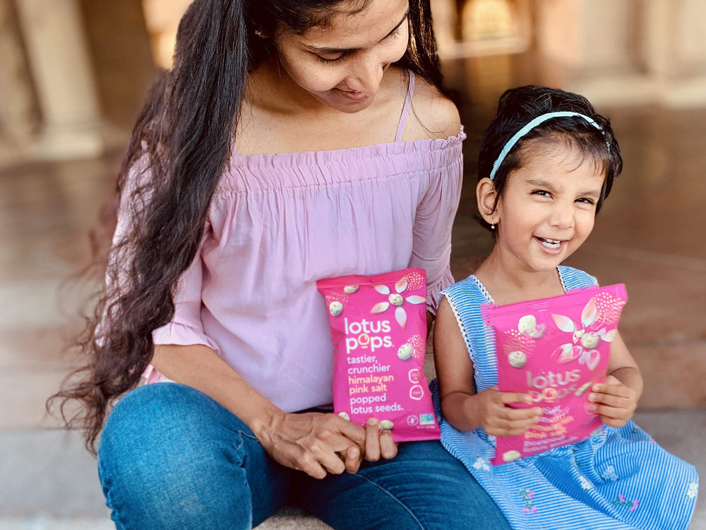 Lotus Pops packaging with single-serve pouches for portability.