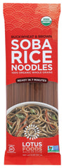 Lotus Foods brown rice soba noodles pack, ideal for quick weeknight dinners