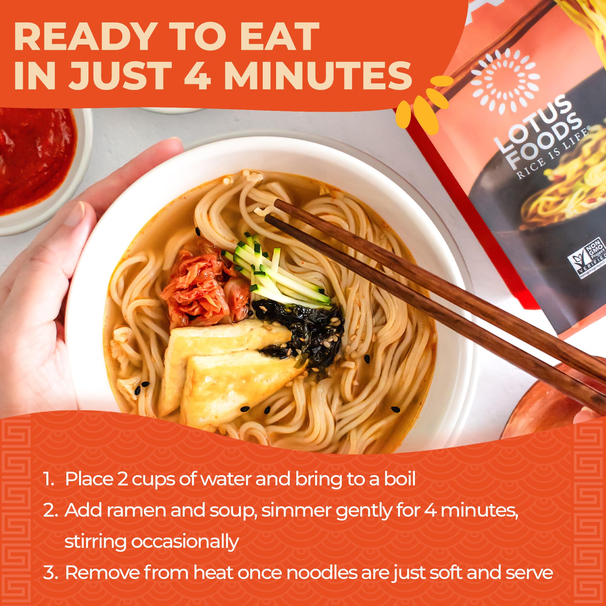 Lotus Foods veggies and protein miso ramen pairing for versatile meals